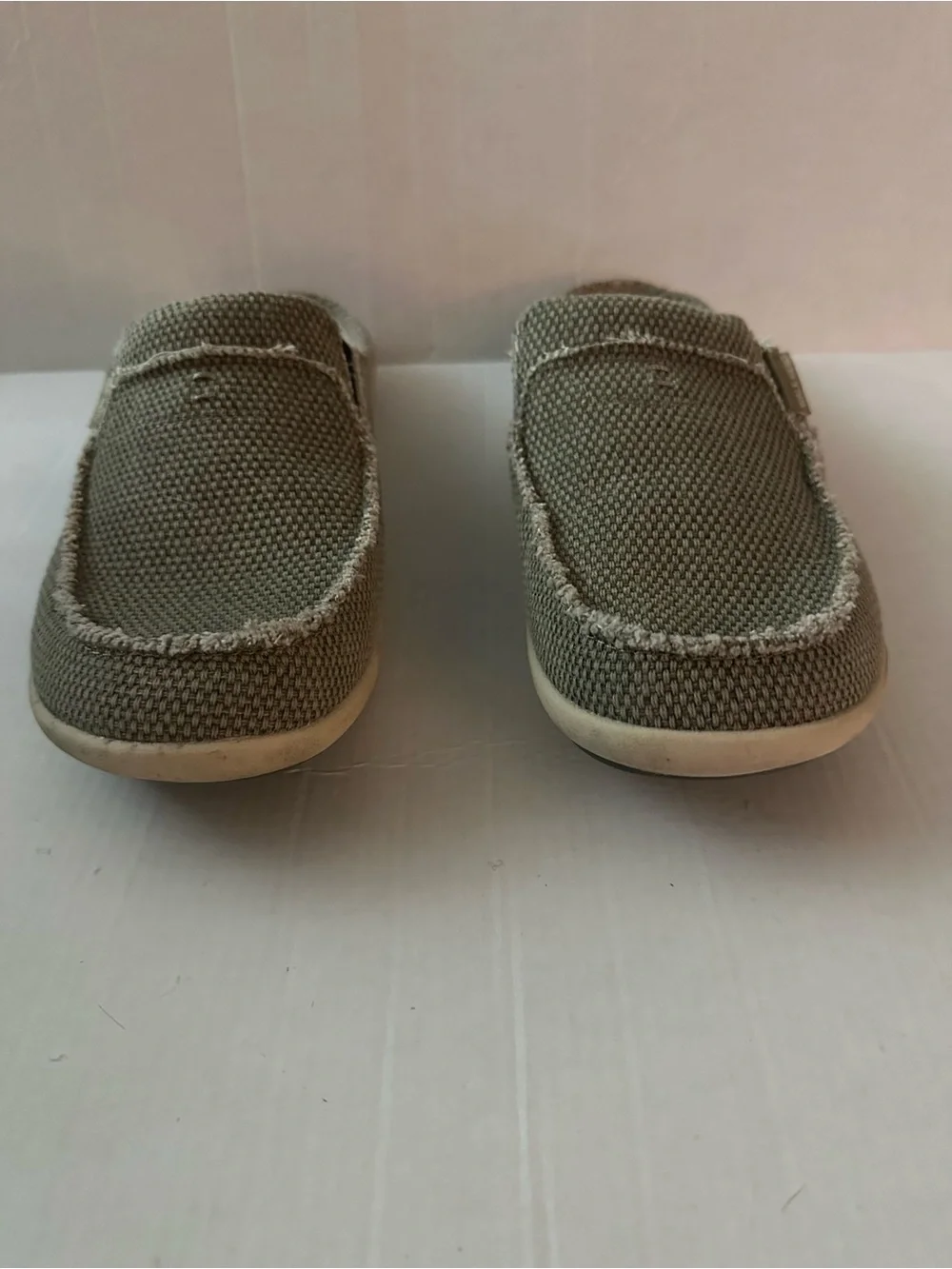 Geckoman Walk Hero Men’s Size 9 Slip On Clogs Mules Canvas Comfort Shoes Beige
